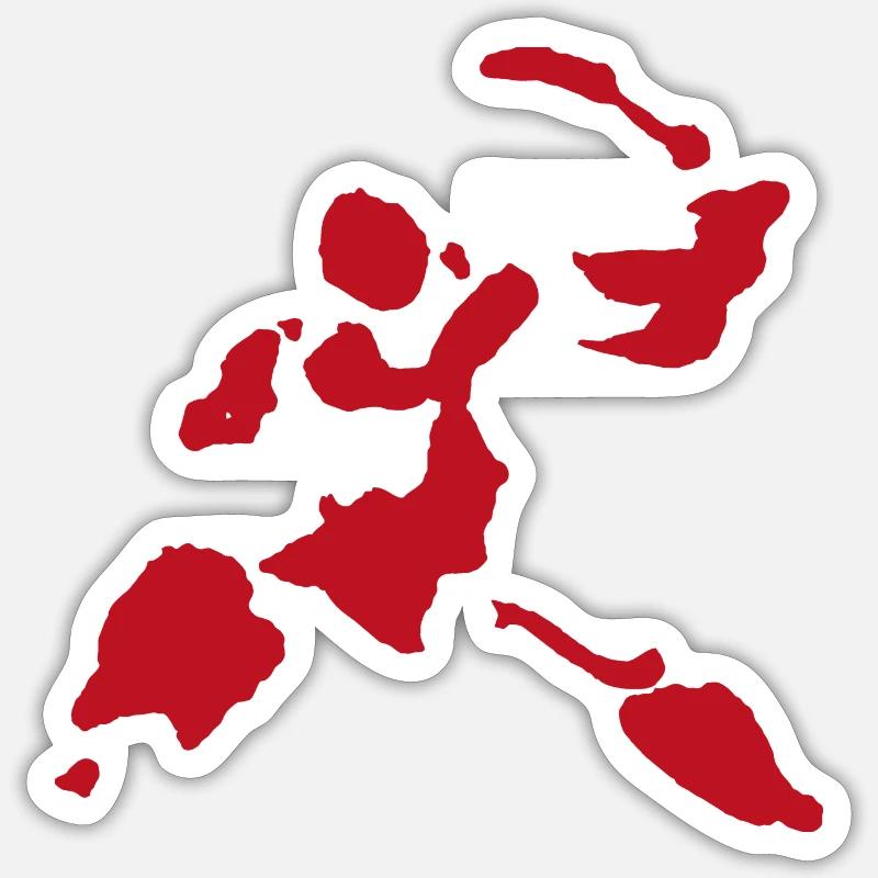 Blutspritzer Schwerkämpfer Krieger Figur - Sticker Größe S (10 x 10 cm) - Mattweiß