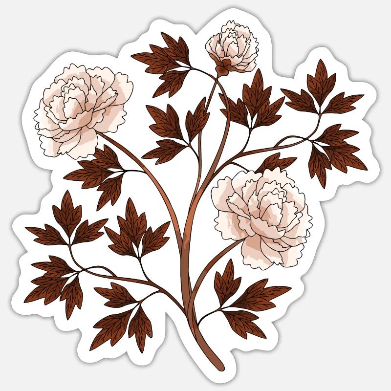 Fleurs - Sticker taille S (10 x 10 cm) - blanc mat