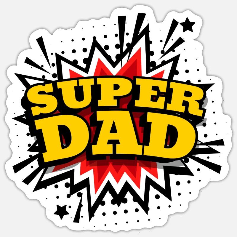 Der SuperDad Geschenkidee Sticker Größe S (10 x 10 cm)