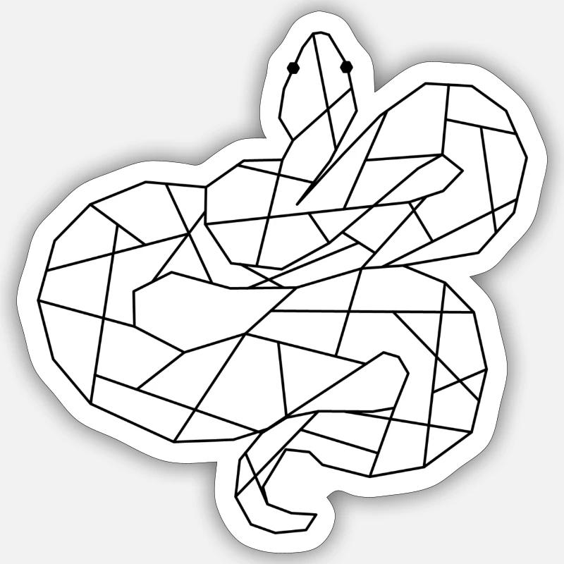 Geometric snake polygon reptile Sticker size S (10 x 10 cm)