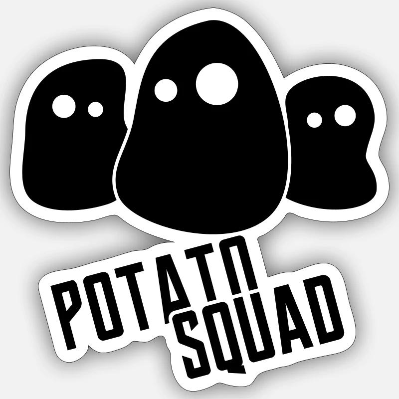 PotatoSquad Logo - Sticker taille S (10 x 10 cm) - blanc mat