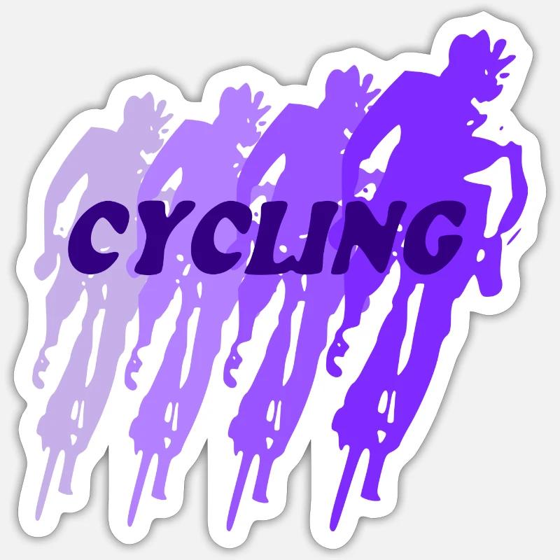 Cyclisme - Sticker taille S (10 x 10 cm) - blanc mat