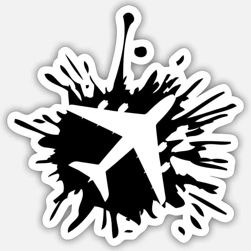 Drops airplane blobs - Sticker size S (10 x 10 cm) - white matte