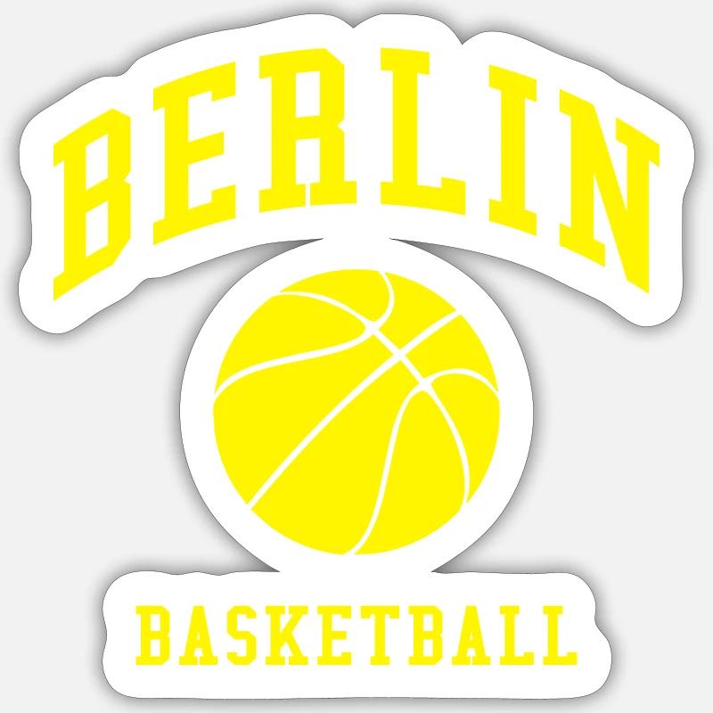 Basket-ball de Berlin - Sticker taille S (10 x 10 cm) - blanc mat