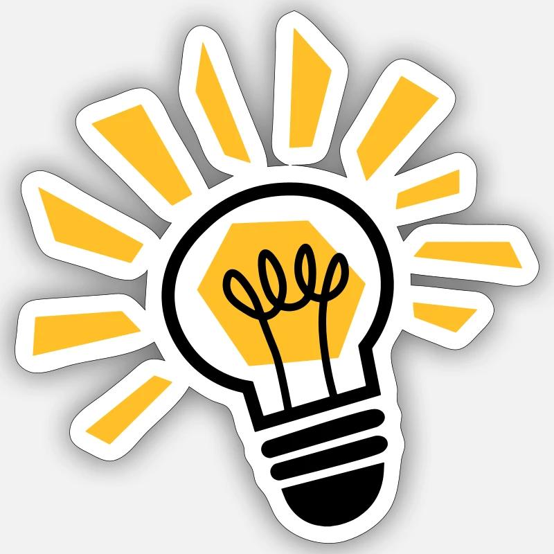 Light bulb - light bulb - ampoule - lamp - light - Sticker size S (10 x 10 cm) - white matte
