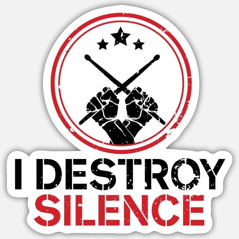 Percussion batteur Drumsticks Percussion Sticker taille S (10 x 10 cm)