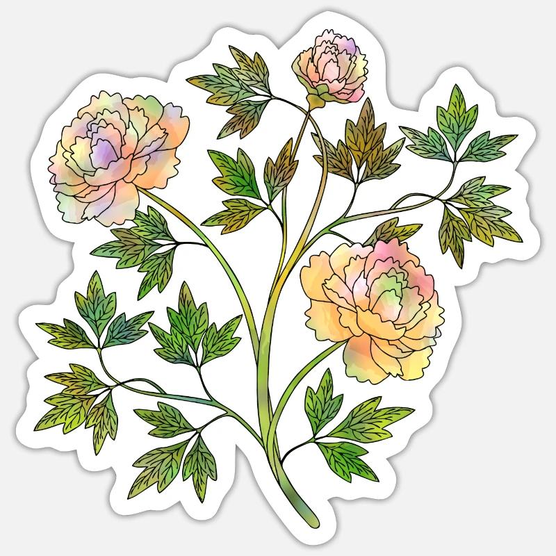 Blumen - Sticker Größe S (10 x 10 cm) - Mattweiß