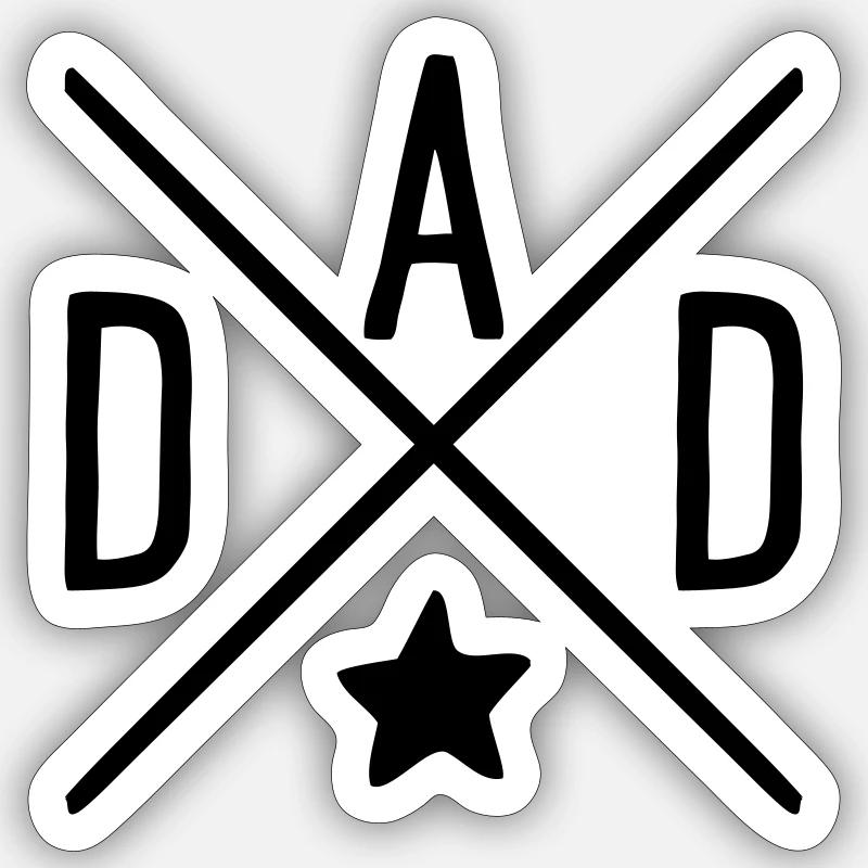 dad - Sticker Größe S (10 x 10 cm) - Mattweiß