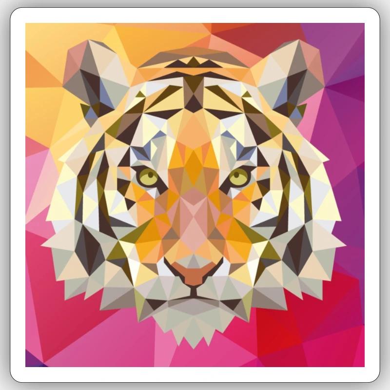 WengChunMH Tiger 2 - Sticker taille S (10 x 10 cm) - blanc mat