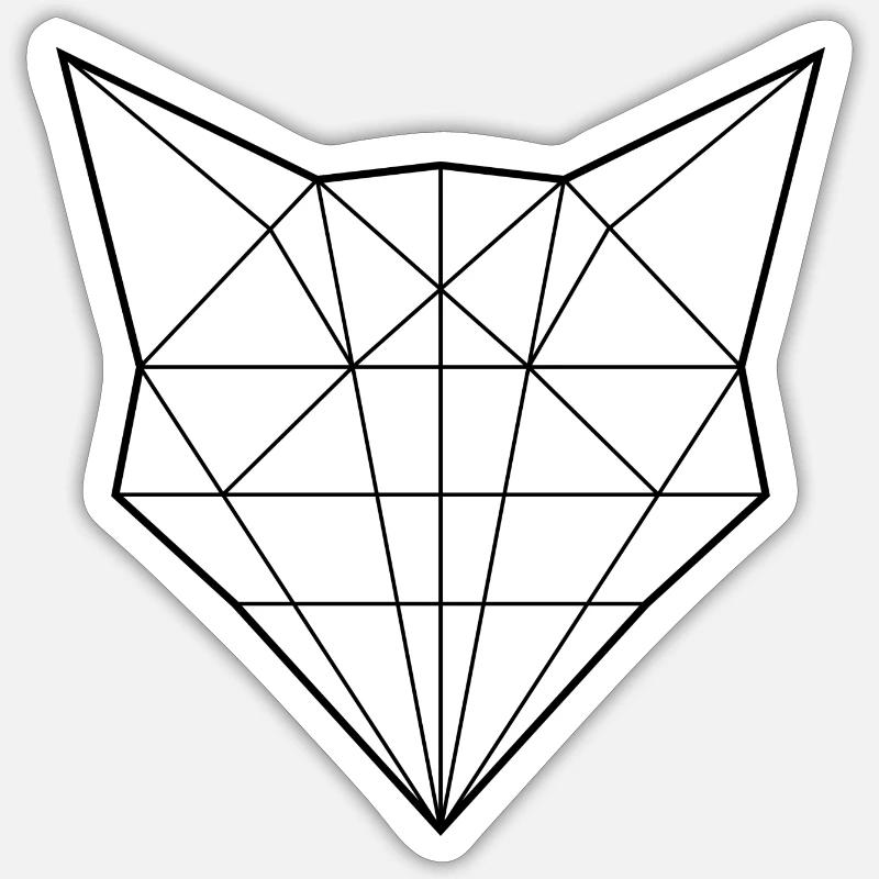 Fox in lines (Outline) Sticker size S (10 x 10 cm)