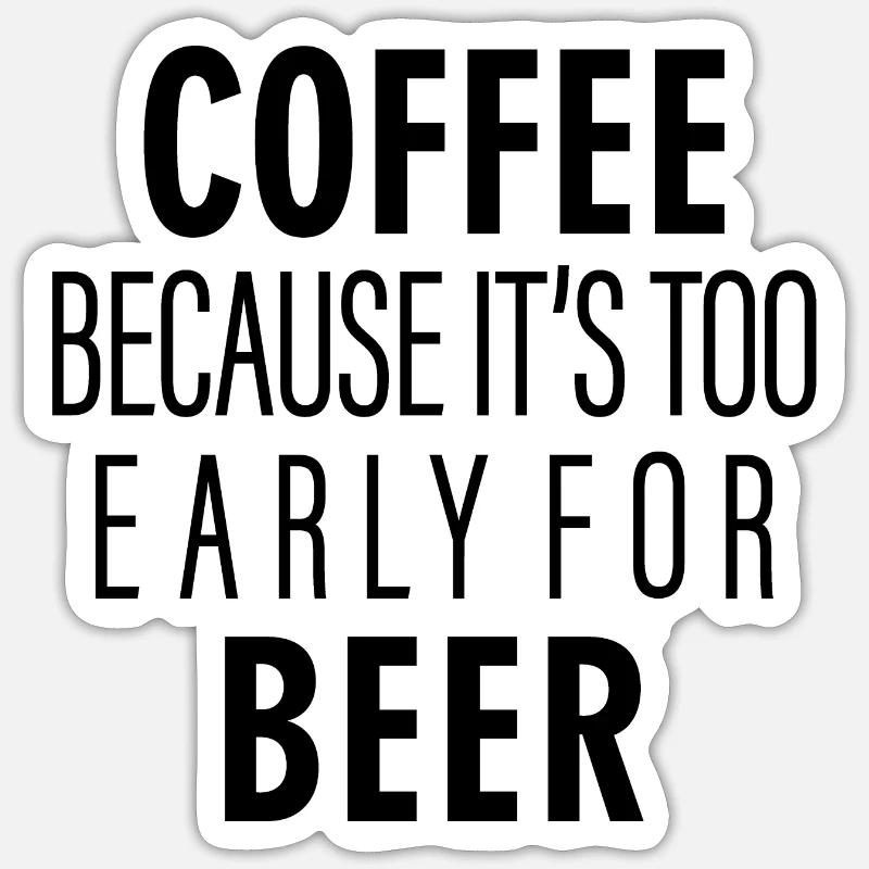Kaffee - Sticker Größe S (10 x 10 cm) - Mattweiß