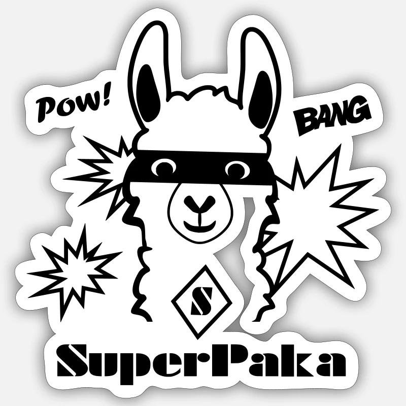 SUPER PAKA - Sticker taille S (10 x 10 cm) - blanc mat
