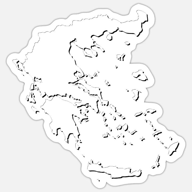 Carte de la Grèce comme plan Sticker taille S (10 x 10 cm)