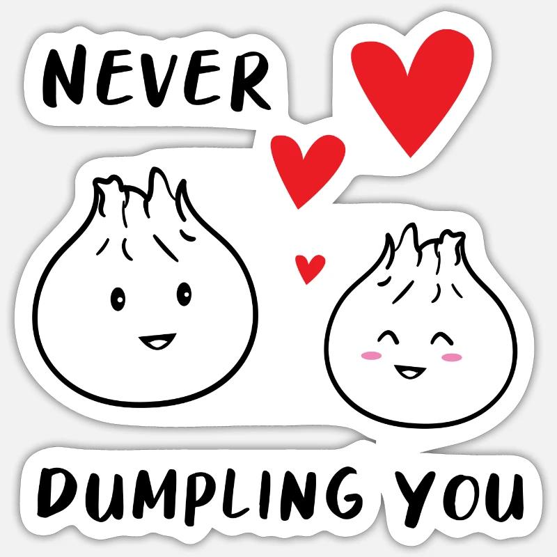 Dumpling Pärchen - Sticker Größe S (10 x 10 cm) - Mattweiß