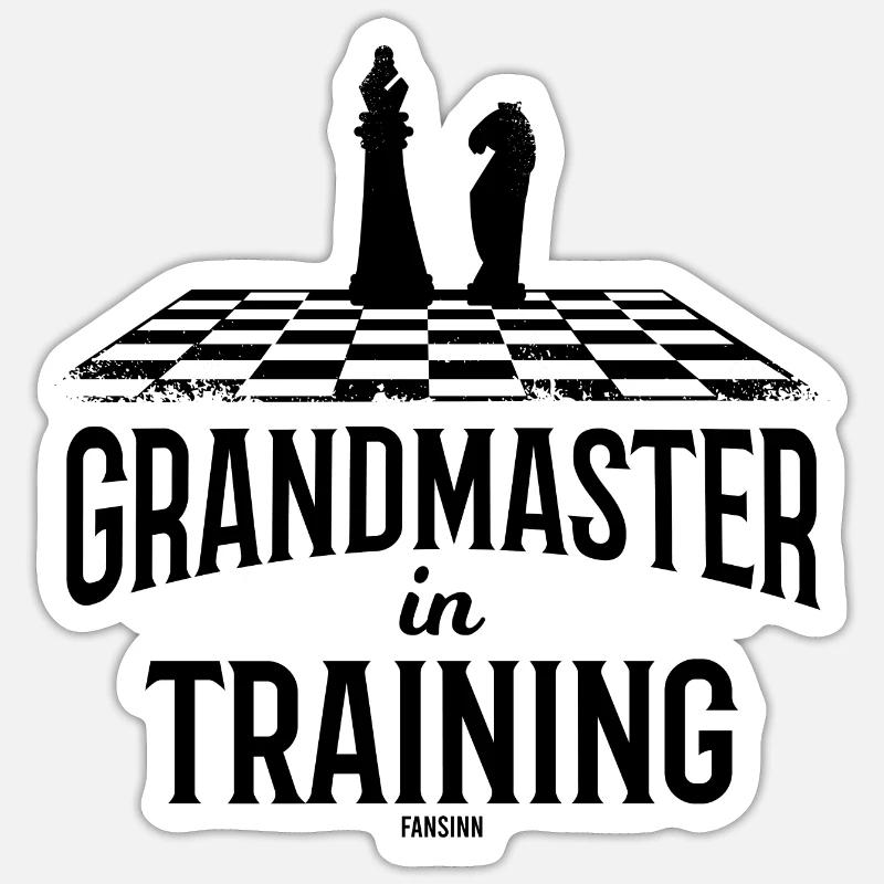 Chess master training chess club - Sticker size S (10 x 10 cm) - white matte