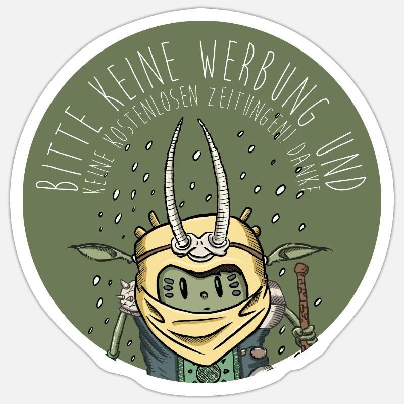 Bitte keine Werbung Sticker Illustration Steinbock Sticker Größe S (10 x 10 cm)