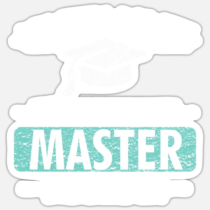 Master Studium Prüfung Abschluss Geschenk Sticker Größe S (10 x 10 cm)