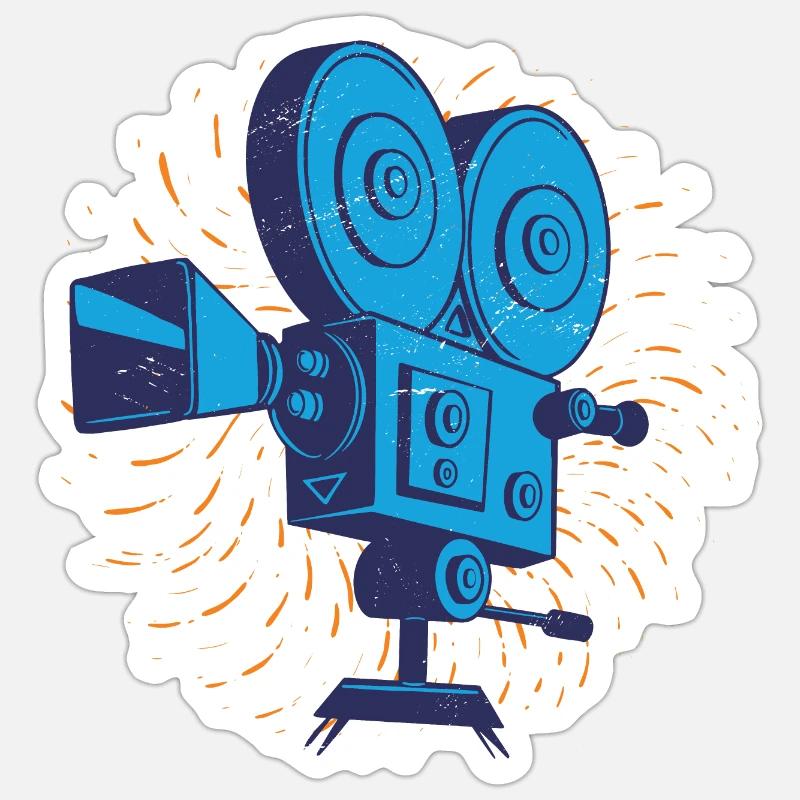 Retro Cinema Camera - Sticker size S (10 x 10 cm) - white matte