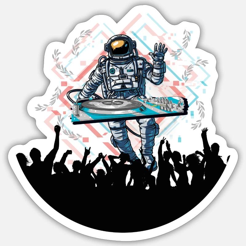 Dj - Sticker taille S (10 x 10 cm) - blanc mat