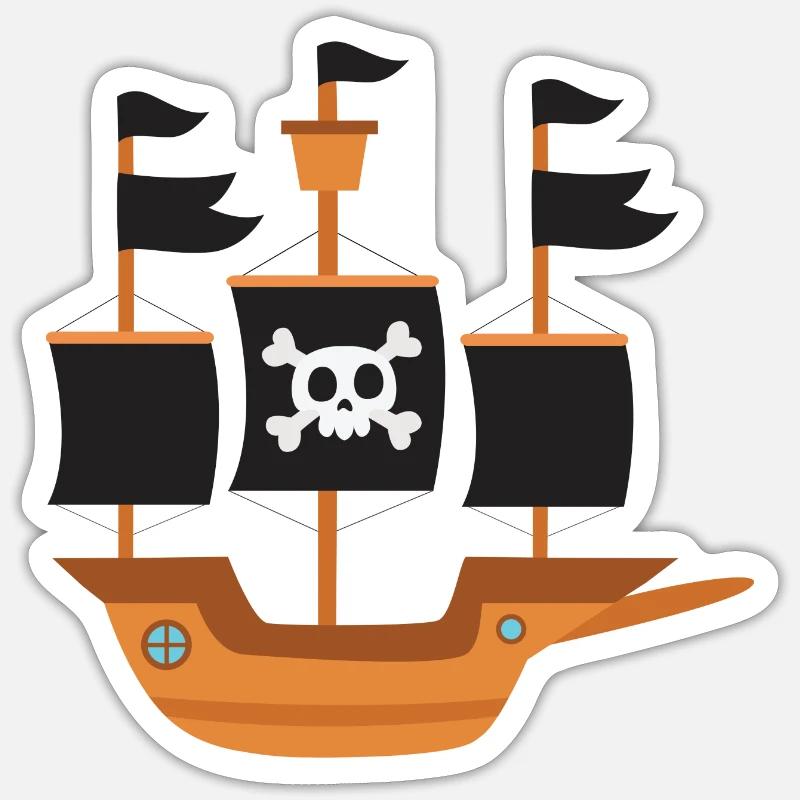 Pirate ship - Sticker size S (10 x 10 cm) - white matte