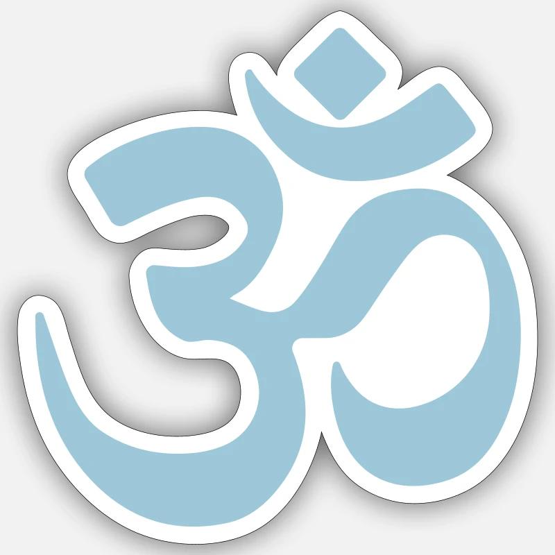 om 5 - Sticker taille S (10 x 10 cm) - blanc mat