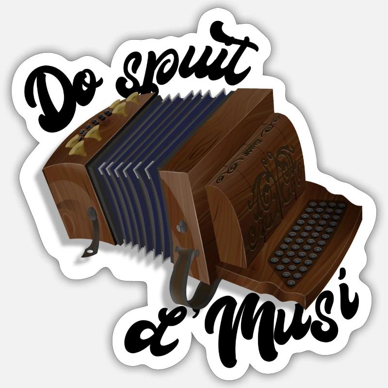Harmonika - Do spuit d'Musi | ZiachON! - Sticker Größe S (10 x 10 cm) - Mattweiß