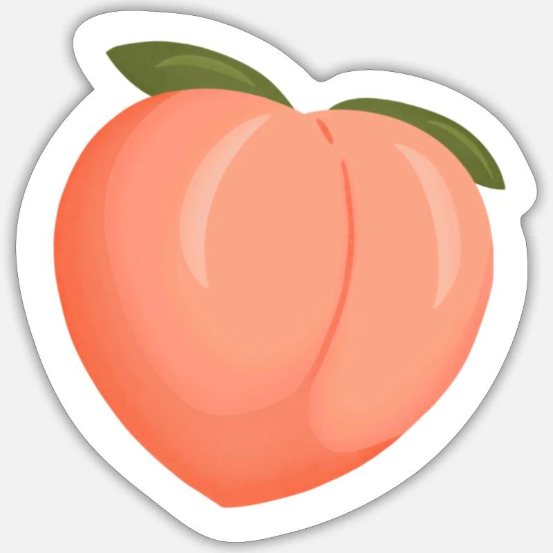 Pêche/pêche - Sticker taille S (10 x 10 cm) - blanc mat