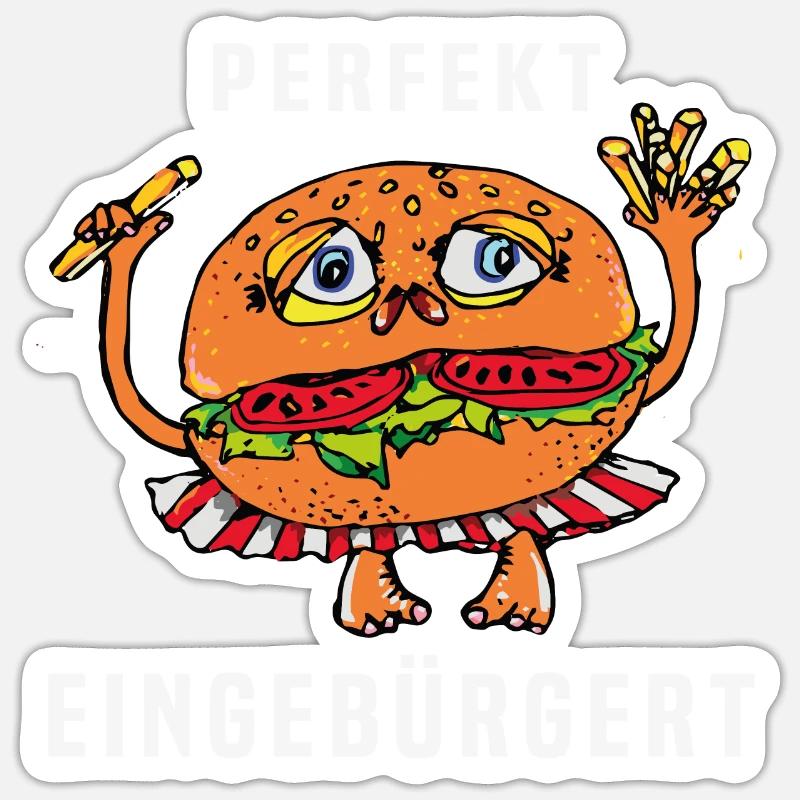 Perfekt eingebürgert Einbürgerung essen deutsch Sticker Größe S (10 x 10 cm)
