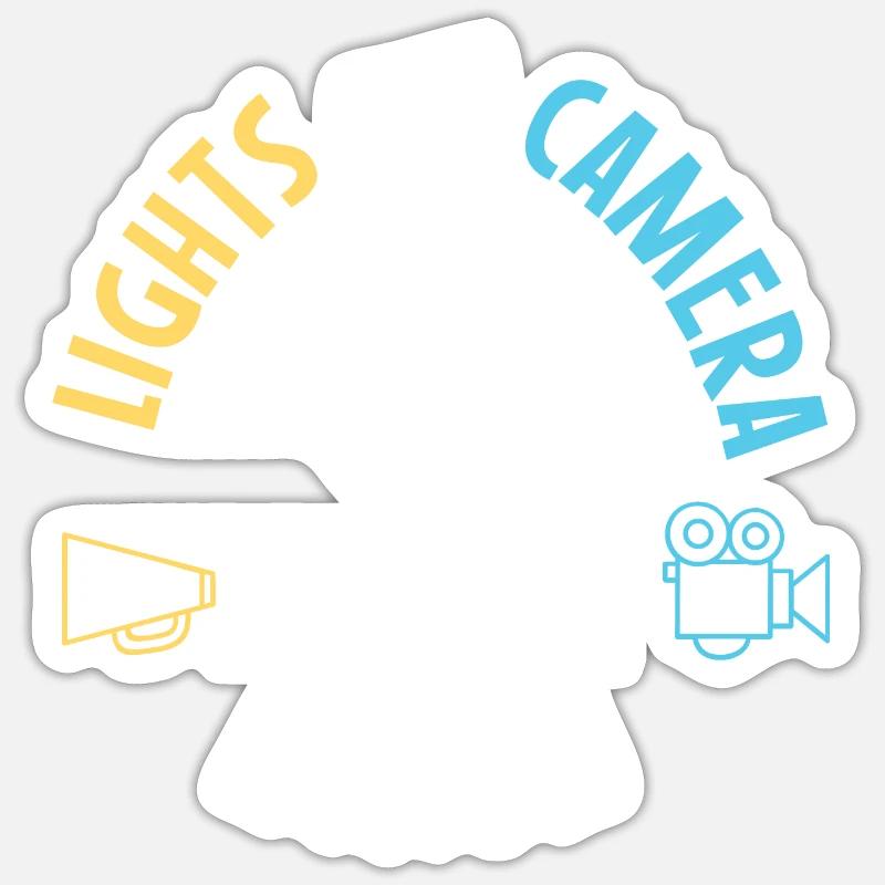 Lights Camera Action - Sticker taille S (10 x 10 cm) - blanc mat