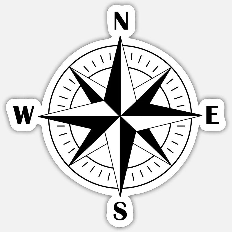 compass 001 - Sticker size S (10 x 10 cm) - white matte