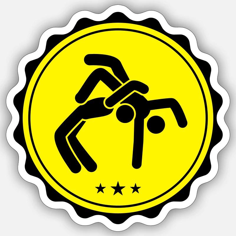 Lutte lutte - Sticker taille S (10 x 10 cm) - blanc mat