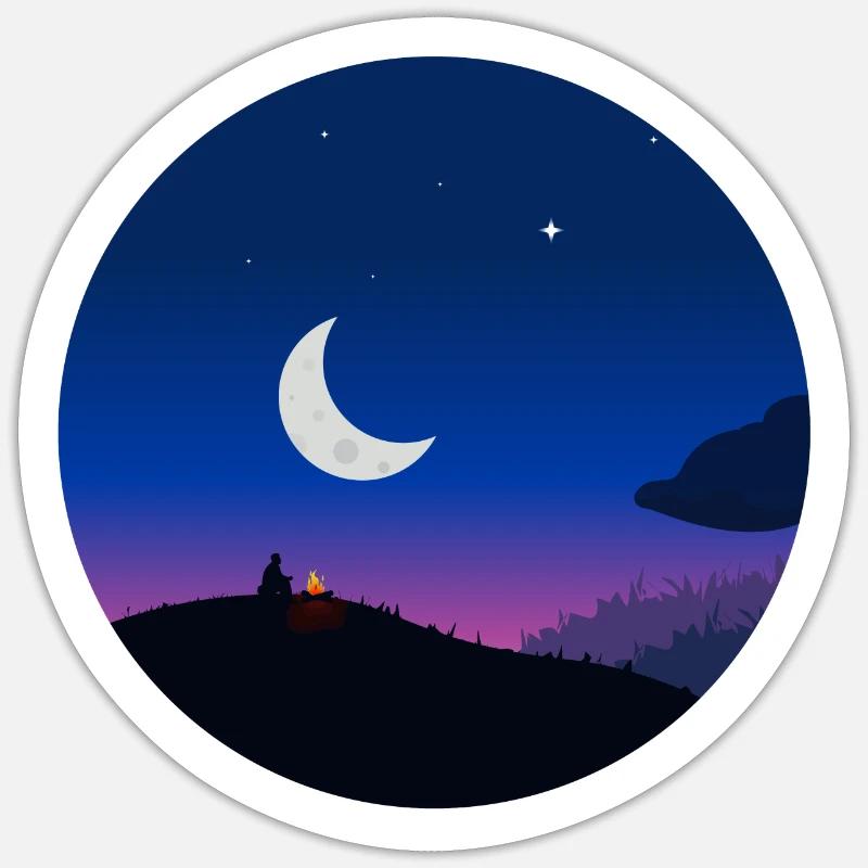 Star Night - Sticker size S (10 x 10 cm) - white matte