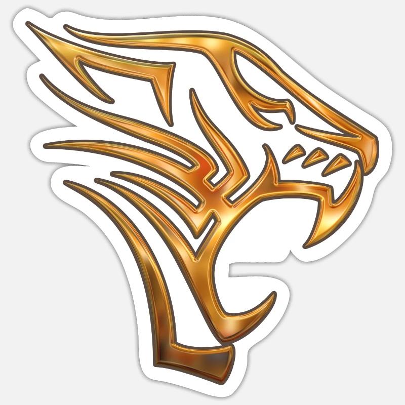 Tribal Tiger - Sticker taille S (10 x 10 cm) - blanc mat