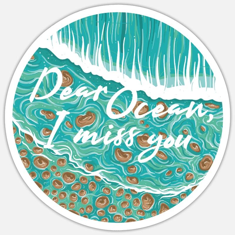 Dear Ocean - Sticker Größe S (10 x 10 cm) - Mattweiß