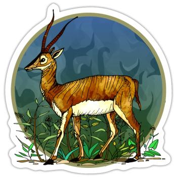antilope - Sticker taille S (10 x 10 cm) - blanc mat - Devant