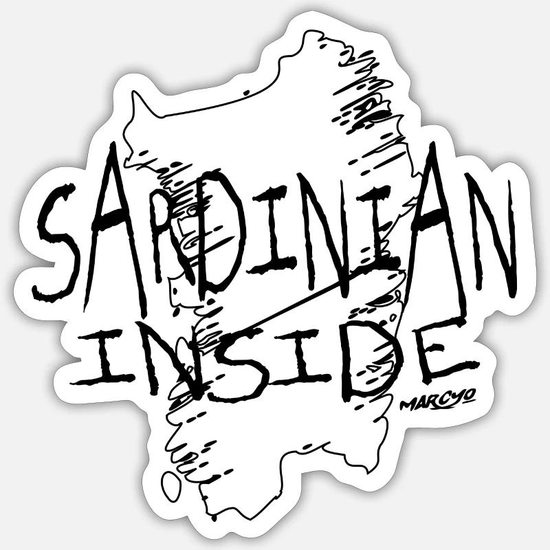 Sardinian Inside - Sticker Größe S (10 x 10 cm) - Mattweiß