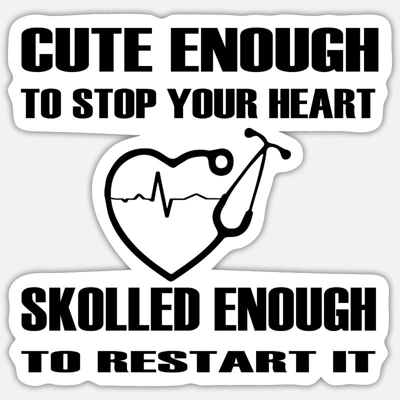 Infirmière de nurse Docteur - Sticker taille S (10 x 10 cm) - blanc mat