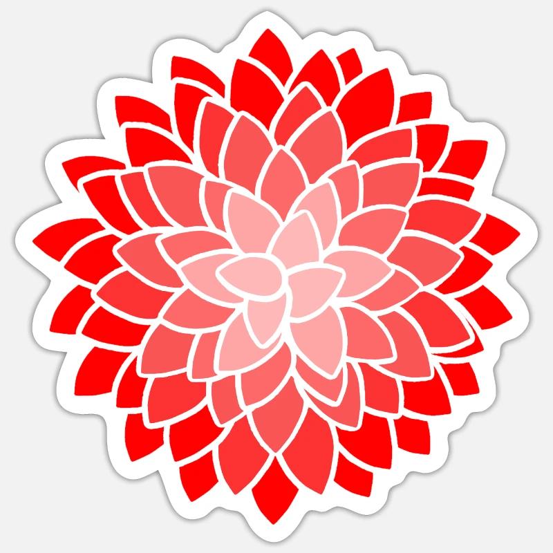 MUMS Fleur Rouge Fleurs - Sticker taille S (10 x 10 cm) - blanc mat