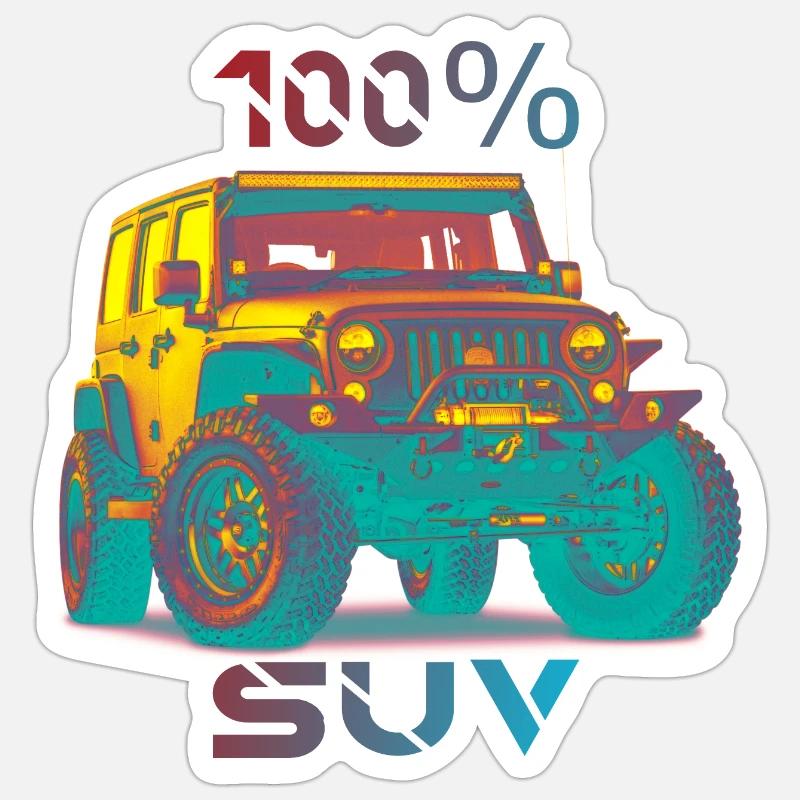 4x4 Jeep Design - Sticker taille S (10 x 10 cm) - blanc mat