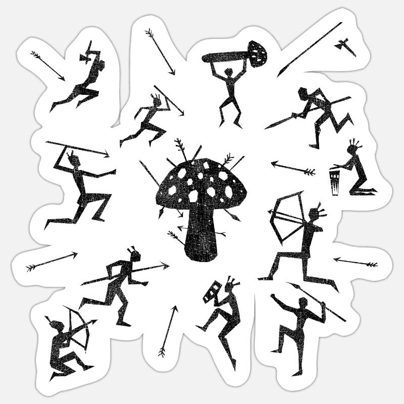 Champignon - Sticker taille S (10 x 10 cm) - blanc mat