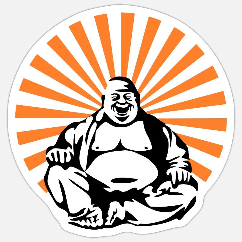 Bouddha - Sticker taille S (10 x 10 cm) - blanc mat