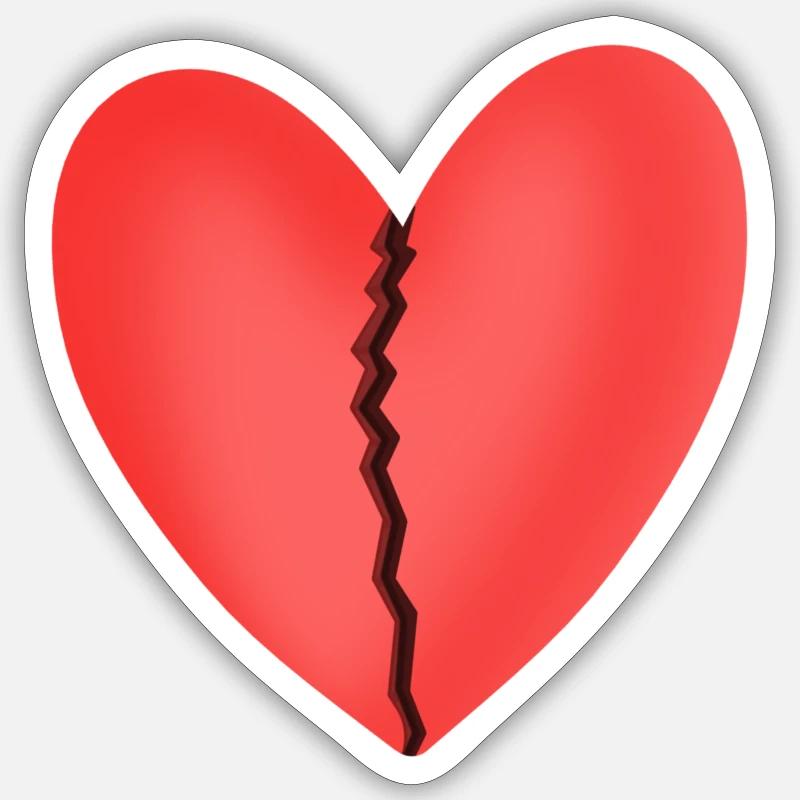 Broken heart Sticker size S (10 x 10 cm)