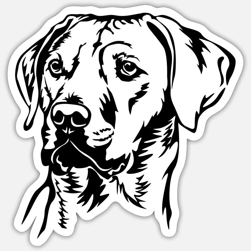 Rhodesian Ridgeback tête - Sticker taille S (10 x 10 cm) - blanc mat
