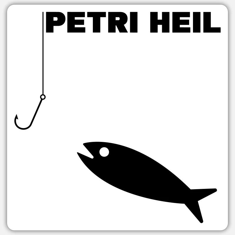 Petri Heil - Sticker size S (10 x 10 cm) - white matte