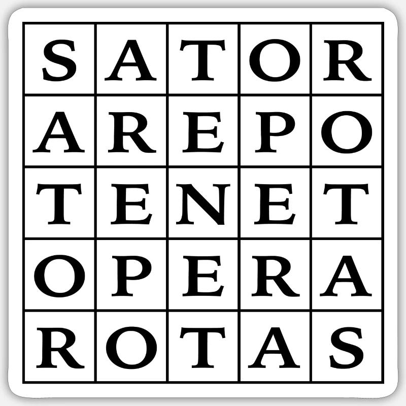 interesting SATOR palindrome magic formula Sticker size S (10 x 10 cm)