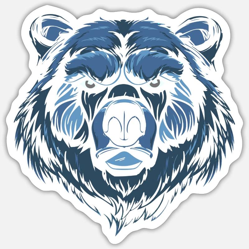 Cool Bear Brown Bear Grizzly Head Predator Graphics Sticker size S (10 x 10 cm)