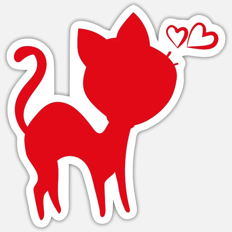 Cat - Sticker size S (10 x 10 cm) - white matte
