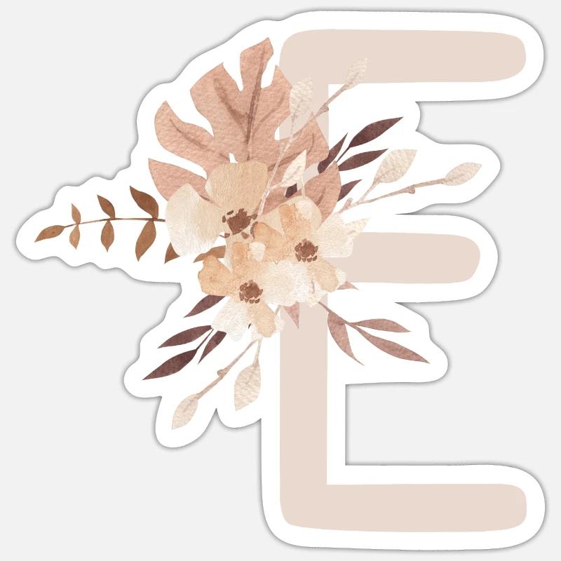 BOHO Art Letter E Sticker taille S (10 x 10 cm)
