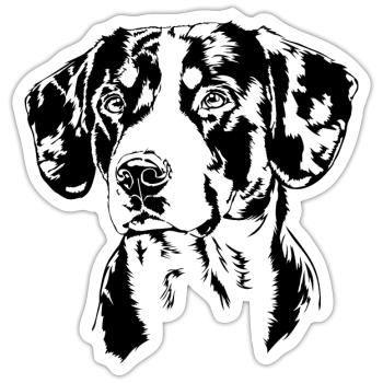 LIVRE DE SENNENHUND Portrait Chiens Wilsigns - Sticker taille S (10 x 10 cm) - blanc mat - Devant