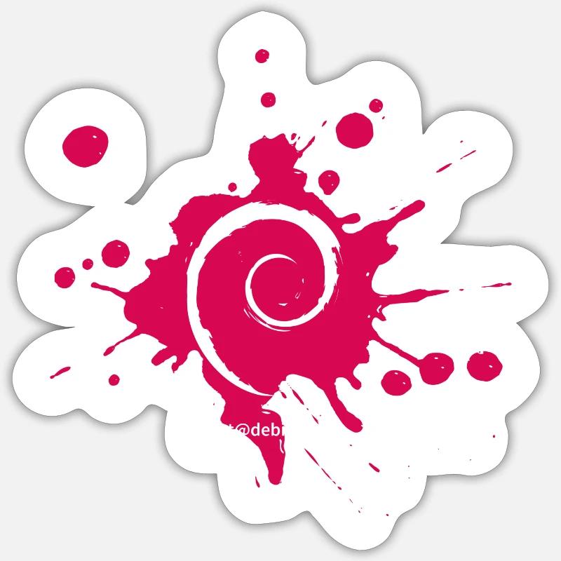 Vernice bianca Debian - Sticker formato S (10 x 10 cm) - bianco opaco